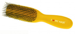 Парикмахерская щетка I LOVE MY HAIR 1501 желтая глянцевая M